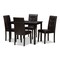 Baxton Studio Avery Modern Dark Brown Faux Leather Upholstered 5-Piece Dining Set 142-8030-8026 - alternate 1